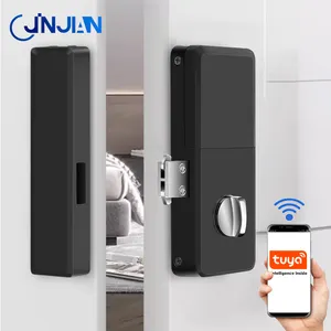 Jinjian Factory Kabel freie Installation Doppelhaken zunge Tuya Smart Indoor Invisible Door Lock