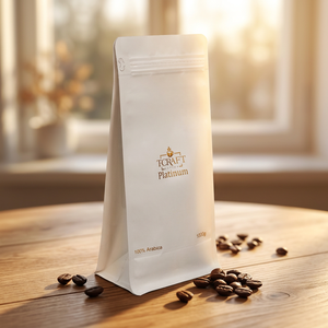 Resealable Coffee Bean Bags with Valve Moisture Proof Zipper Eco Laminated Flat Bottom Bags Glossy Stand up Pouch Custom Printed - Product Image 2