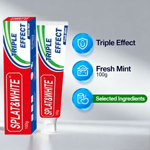 Marque propre SPLAT & <span class=keywords><strong>WHITE</strong></span> Triple effet blanchissant Anti-sensibilité <span class=keywords><strong>dentifrice</strong></span> élimine les taches dentaires usage domestique 100g taille régulière - Product Image 1