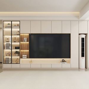 Contemporary <b>TV</b> Wall Unit Modern Luxury <b>Cabinet</b> <b>Floating</b> Stand Wooden Wall Mounted Living Room - Product Image 4