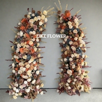 Ensemble de colonnes de fleurs artificielles rose et bleu de luxe, arrangement floral artificiel de haute qualité avec verdure suspendue pour arche de mariage