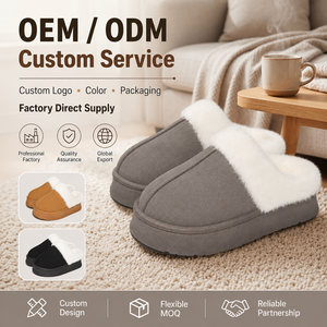 Pantuflas de Invierno para Mujer, Cómodas y Suaves, de Piel Sintética, para Interiores y Exteriores, para el Hogar - Product Image 1