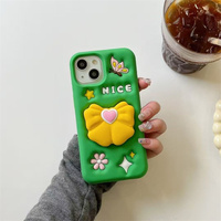 Design de mode 3D Support Silicone 3D Téléphone étui pour iphone 17 16 15 Pro Max 14 13 6 7 8 Anti Chute Protéger La Couverture Arrière