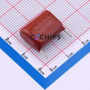 Condensador de película de polipropileno (CBB) W313A474KM8SE1A0FW, componente de montaje en orificio (THT), paso de 15 mm, 470 nF, 10 %, 1 kV - Product Image 1