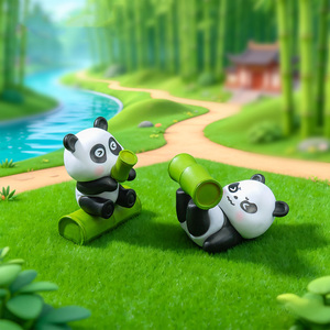 Accesorios para Jardín de Hadas, Mini Estatuas de Panda de PVC para Decoración de Hogar, Oficina, Escritorio, Adornos para el Tablero del Automóvil - Product Image 5
