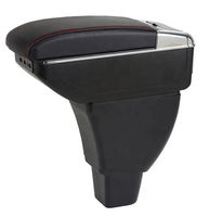 Jettamk5 Golf 6 2005-2011 DA-6134 Accoudoir central rotatif en cuir pour console avant avec boîte de rangement et porte-gobelet