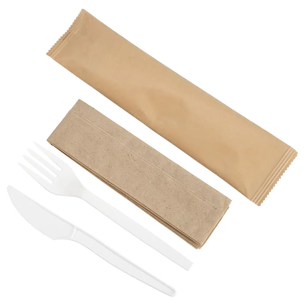 Cutlery Manufacturer China Factory Food Safty 100% Portable Flatware Set Disposable Plastic Knives Compostable Cutlery
