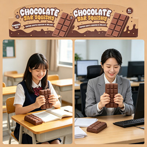 Juguete Blandito de Chocolate Realista Grande, Juguete de Compresión de Rebote Lento, Juguete Creativo para Aliviar el Estrés y la Descompresión - Product Image 5