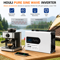 Convertisseur de puissance à onde sinusoïdale pure HOULI 10000W Peak, 12V 24V 48V DC vers AC 220V, hors réseau, pour la maison, alimentation solaire de secours