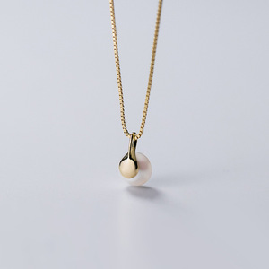 Collar de Plata S925 para Mujer con Cuentas Pequeñas de Malla Fresca, Estilo Coreano, Juego de Perlas Sintéticas D6548 - Product Image 5