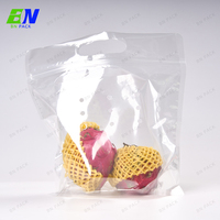 Groenten En Fruit Verpakkingstassen Plastic Doorzichtige Eco Poly Zakken Met Ontluchtingsgaten Op Maat Gemaakte Ritssluitingszakken Met Logo-Afdrukken 1-3Kg