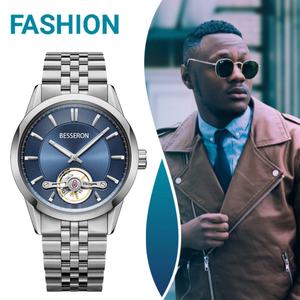 Relojes de Pulsera para Hombre Besseron 2025, Nueva Marca de Moda OEM, Esqueleto Automático, Venta al Por Mayor, Regalo para Hombre - Product Image 1