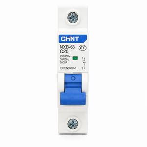 CHINT NXB-63 C20A 1P/2P Miniature Circuit Breaker (MCB) Copper PA66 C Curve 20A 6kA IP20 CE CB Certified Factory Stock