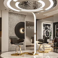 Miroir de coiffure et de beauté double face mural haut de gamme personnalisé pour salon de coiffure