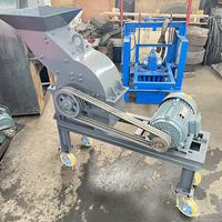 Concasseur à marteaux, petite machine mobile pour pierres, graviers, minerai, granit, déchets de construction, blocs de ciment, fabrication de sable, moteur CC, max. 10t/h