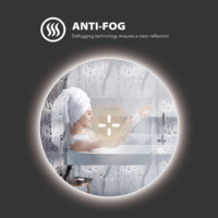 Miroir de salle de bain LED en forme de nuage Anti-buée Fonction de mémoire Dimmable Design moderne Interrupteur tactile Miroir de courtoisie pour Salon de chambre
