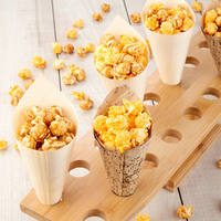 Support de présentation pour cônes de popcorn en bambou, support multi-trous pour snacks, plat de service pour buffet