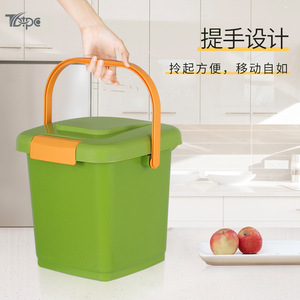 Square <b>Plastic</b> <b>Kitchen</b> Waste Bin 10L With Handle Sorting Indoor Use - Product Image 3