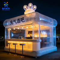 Bar gonflable géant commercial avec piscine intégrée, tente de bar/pub de jardin avec tabourets pour événements et locations extérieures