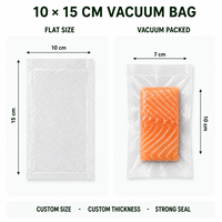 Sacs sous vide thermoscellables pré-découpés 10x15cm, qualité alimentaire, réutilisables, compatibles congélateur, pour viande, hermétiques, transparents, en vrac