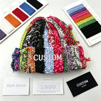 Bonnet shaggy noir effet vieilli style Wasteland, accessoire streetwear cyberpunk pour personnalisation de marque