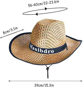 Sombrero <span class=keywords><strong>de</strong></span> Vaquero <span class=keywords><strong>de</strong></span> Paja Ajustable Personalizado al por Mayor, Estilo Occidental, <span class=keywords><strong>de</strong></span> Ala Ancha, para Verano, para Agricultores, <span class=keywords><strong>Pesca</strong></span>, Viajes, Casual - Product Image 3