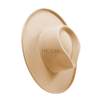 Vente en gros Chapeau Fedora Chapeau en laine à large bord avec large bord rigide Chapeau en feutre de laine australien 100% avec logo personnalisé