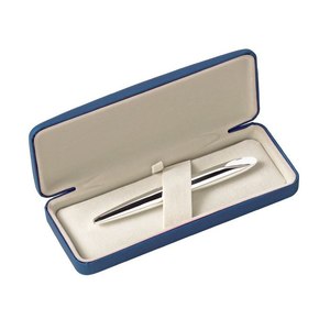 Estuche de goma azul con interior de terciopelo para guardar bolígrafos y lápices - Product Image 1