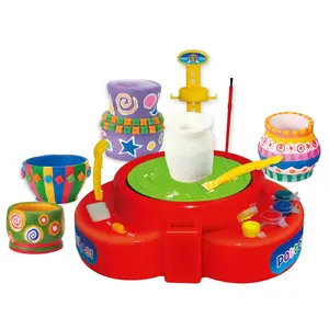Máquina Eléctrica de cerámica giratoria para niños, juguete artesanal de plástico, rueda de cerámica, juegos de arcilla