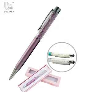 TTX笔组制造商中国玫瑰金水晶宝石批发原材料圆珠笔 - Product Image 1