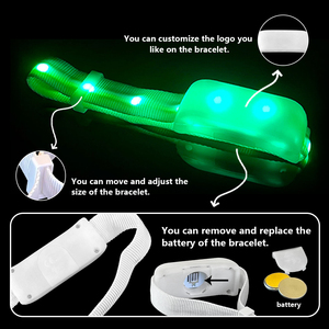 สายรัดข้อมือเรืองแสง LED ฟังก์ชันไนลอน DMX ตั้งโปรแกรมได้พร้อมรีโมทควบคุมสำหรับดนตรีคอนเสิร์ตปาร์ตี้กีฬางานแต่งงาน - Product Image 5