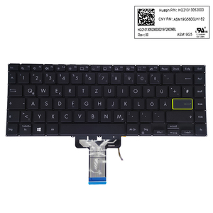 GR เยอรมันแบ็คไลท์แป้นพิมพ์แล็ปท็อปสำหรับ <span class=keywords><strong>ASUS</strong></span> <span class=keywords><strong>VivoBook</strong></span> <span class=keywords><strong>Flip</strong></span> <span class=keywords><strong>14</strong></span> TP470EA <span class=keywords><strong>TM420</strong></span> TP420 TP420IA แป้นพิมพ์ปุ่ม Enter พร้อมขอบสีเหลือง - Product Image 1