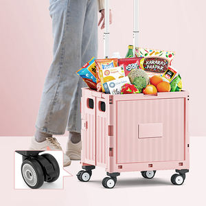 Winkelwagentje Fabrieksopslag Organizer Boodschappenwagen Opvouwbare Winkelwagen Tassen Trapwagen Opvouwbare <span class=keywords><strong>Trolley</strong></span> - Product Image 4
