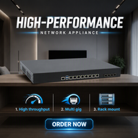 Serveur réseau 1U en rack économique, Intel I7 8700 3.2GHz, 8 LAN, USB3.0, Ubuntu/CentOS/PFsense, appareil de sécurité réseau
