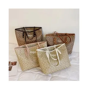 2024 Popular wholesale oblique Cross travel designer women's bag PU purse leather shopping bag women's custom tote bag