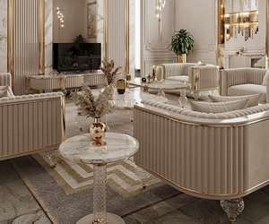 أريكة غرفة معيشة فاخرة حديثة من المخمل الراقية - Product Image 3