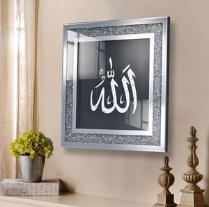 23.62 "personaggio moderno soggiorno dipinto decorativo appeso <span class=keywords><strong>con</strong></span> specchio a muro a specchio <span class=keywords><strong>con</strong></span> diamante schiacciato - Product Image 4