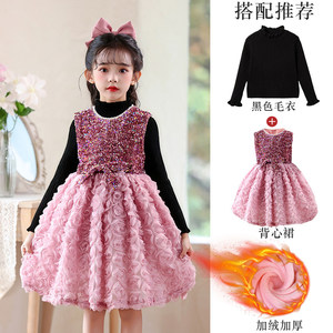 ชุดเดรสเด็กผู้หญิงใหม่ ชุดลำลองน่ารัก กระโปรงหวานๆ ชุดวันเกิด ชุดแฟชั่นเด็กผู้หญิงตัวเล็ก ชุดเจ้าหญิง-เนื้อผ้านุ่มสบายผิว - Product Image 6