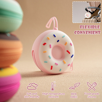 Étui de rangement pour sucettes en silicone de qualité alimentaire sans BPA, en forme de donut, support pour jouets de bébé, sac pour anneaux de dentition avec porte-monnaie pour poussette