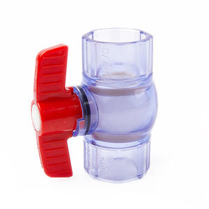 Válvula de bola transparente de PVC de 1 pulgada, accesorio manual para tuberías de agua para acuarios y sistemas de plomería - Product Image 1