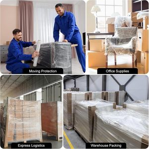 80 Gauge Industrial Heavy Duty Stretch <b>Wrap</b>, 18 Inch x 1000ft Clear Self-Adhering <b>Pallet</b> Shrink Film - Product Image 3