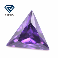 3x3mm-12x12mm, améthyste/d-améthyste, coupe triangulaire, zircone cubique, pierres précieuses synthétiques en vrac, coupe à facettes, forme triangulaire, pierres CZ