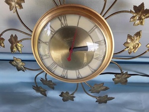 Gold <b>Metal</b> Sunburst Wall <b>Clock</b> - Product Image 2