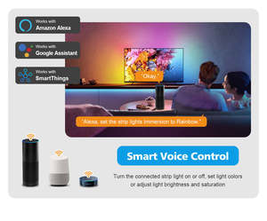 ไฟ LED แถบแสงพื้นหลังสำหรับทีวีและพีซี สำหรับ HDMI USB RGB ซิงค์สีหน้าจอ ใช้ได้กับ Alexa กล่องซิงค์ทีวี รุ่นใหม่มาแรงปี <span class=keywords><strong>2022</strong></span> - Product Image 2