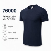 T-shirt 100% Coton 180g 24s Premium en Coton Peigné Pré-rétréci Doux Respirant Imprimé Sérigraphié Manches Courtes Uni Vierge Personnalisable