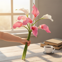 Grandes fleurs artificielles Calla Lilies à longue tige de 60 cm en EVA, effet réaliste, blanches, modernes, pour la décoration de la maison et de mariage