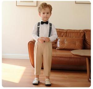 Completo da Bambino Stile Britannico con Bretelle, Camicia Casual e Blazer, Abbigliamento Formale Primaverile ed Estivo - Product Image 5