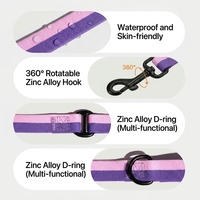 NOVIPET Ensemble laisse et collier pour chien mains libres, étanche en PVC, texture cuir, réglable, durable, bicolore