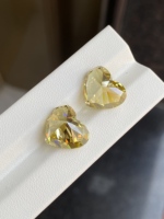 Piedra suelta de moissanita con corte de corazón en amarillo elegante, claridad VVS, gema de moissanita amarilla canaria para collar y pendientes personalizados