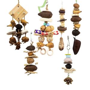 Top vendeur oiseau perroquet balançoire jouets à mâcher en bois naturel herbe suspendus jouets d'oiseaux - Product Image 1